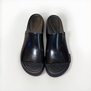 Crocs Brooklyn Slide High Shine Heeled Sandals Women's Size 10